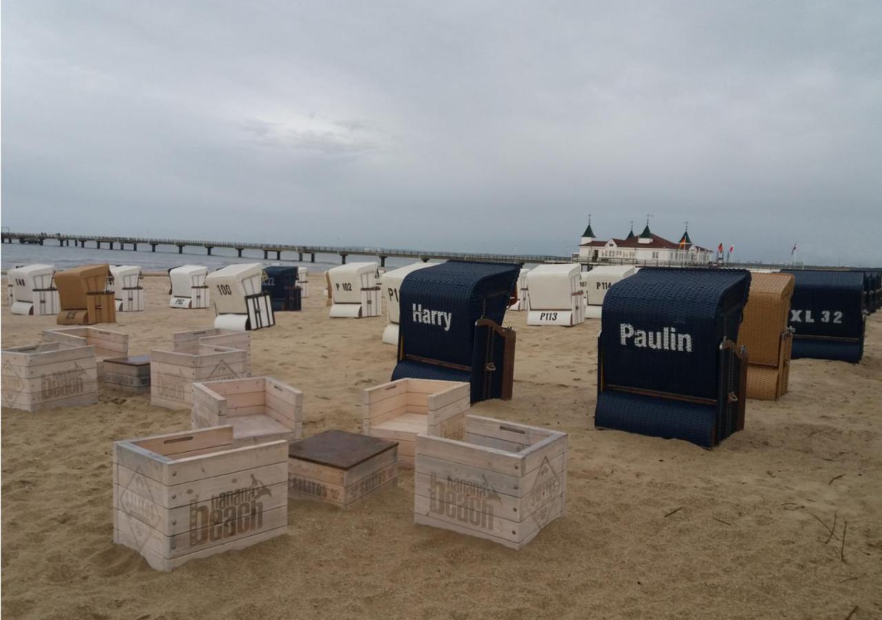 Modernes Reetdach-Ostseeferienhaus Bella Mare, Insel Usedom Mit Sauna, Kamin & Sonnenterrasse Zirchow 外观 照片