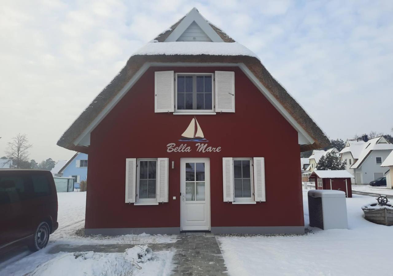 Modernes Reetdach-Ostseeferienhaus Bella Mare, Insel Usedom Mit Sauna, Kamin & Sonnenterrasse Zirchow 外观 照片