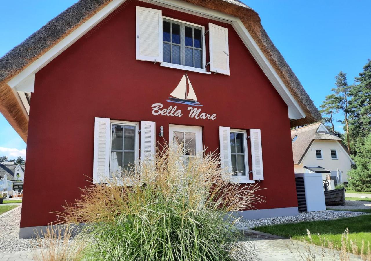Modernes Reetdach-Ostseeferienhaus Bella Mare, Insel Usedom Mit Sauna, Kamin & Sonnenterrasse Zirchow 外观 照片