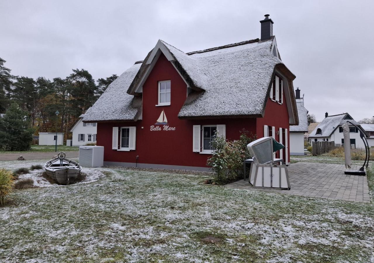 Modernes Reetdach-Ostseeferienhaus Bella Mare, Insel Usedom Mit Sauna, Kamin & Sonnenterrasse Zirchow 外观 照片